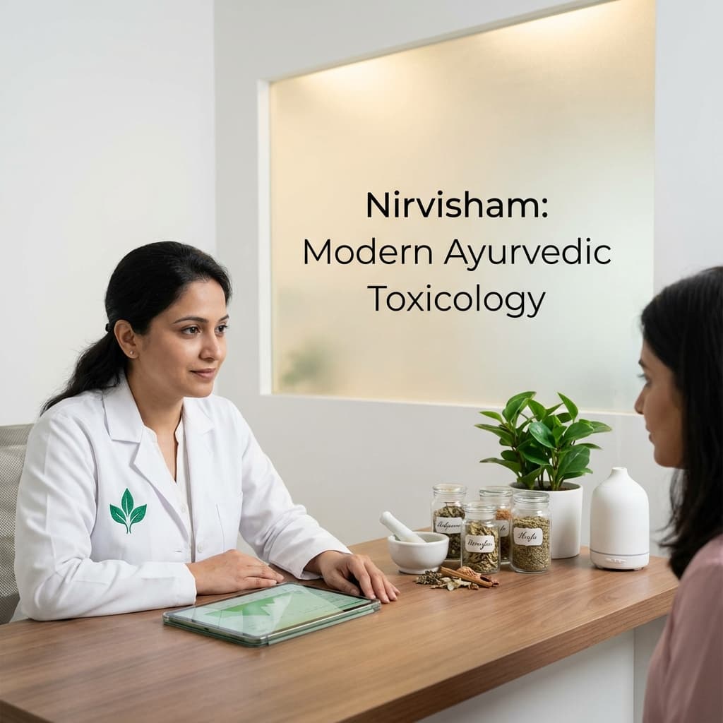 Doctor consulting with patient in a modern ayurvedic clinic